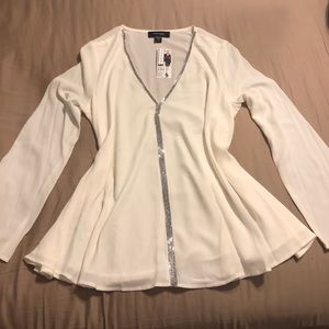 Karen Kane White Blouse Small